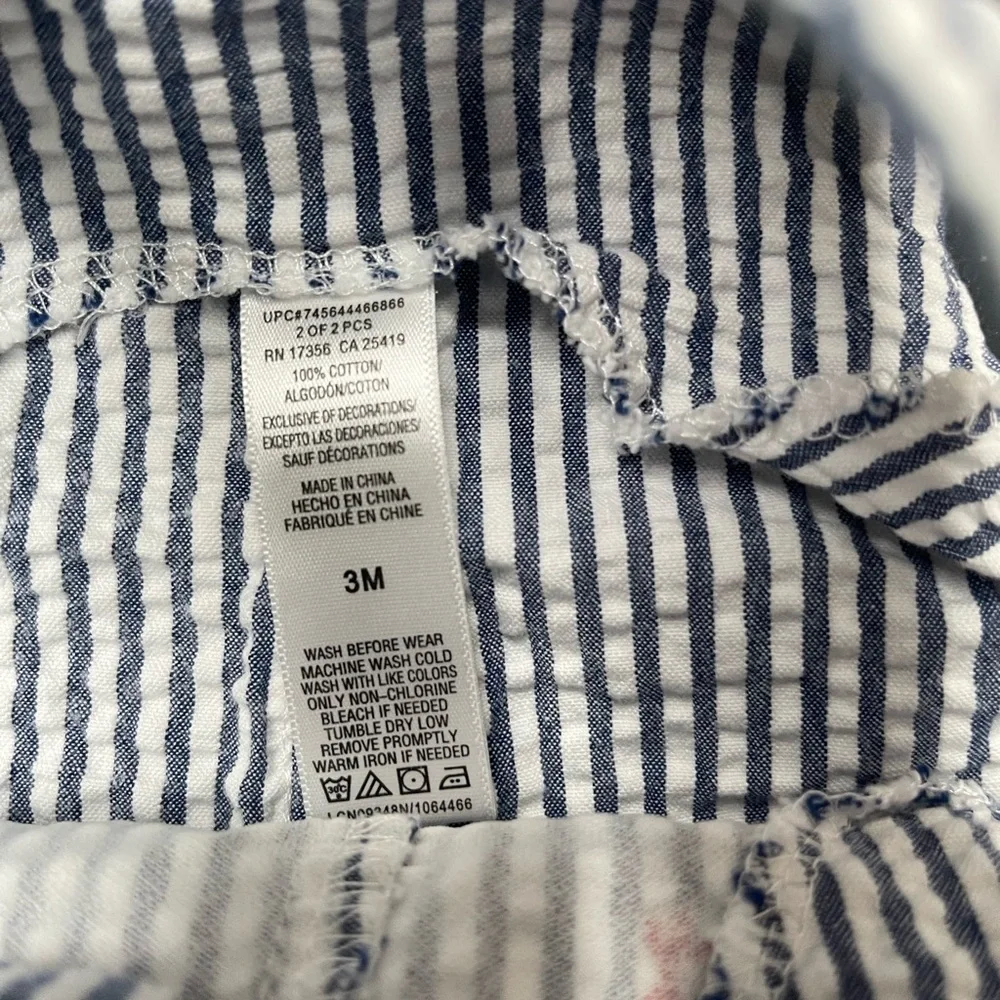 Baby Bundle 3 months embroidered Nautical Striped Overalls